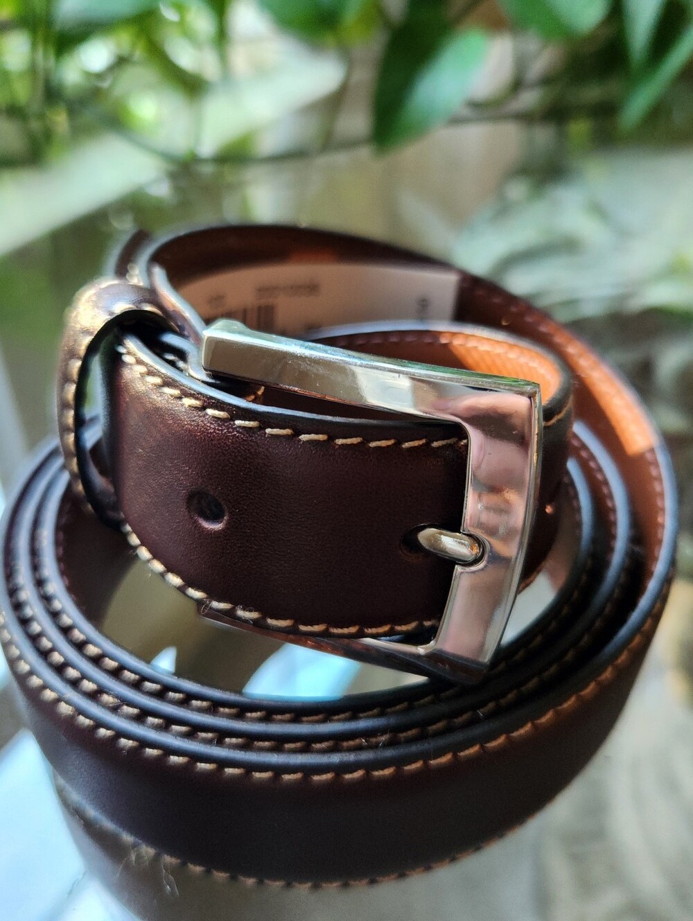 Brooks Brothers Belt NWT Mens 44 Brown Genuine Leather Dress Burnished Brass